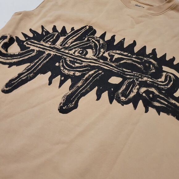 NEW TRAVIS SCOTT UTOPIA MUSCLE SWEATSHIRT TAN BLACK SHIRT L LARGE NWOT NO TAGS - Picture 5 of 7